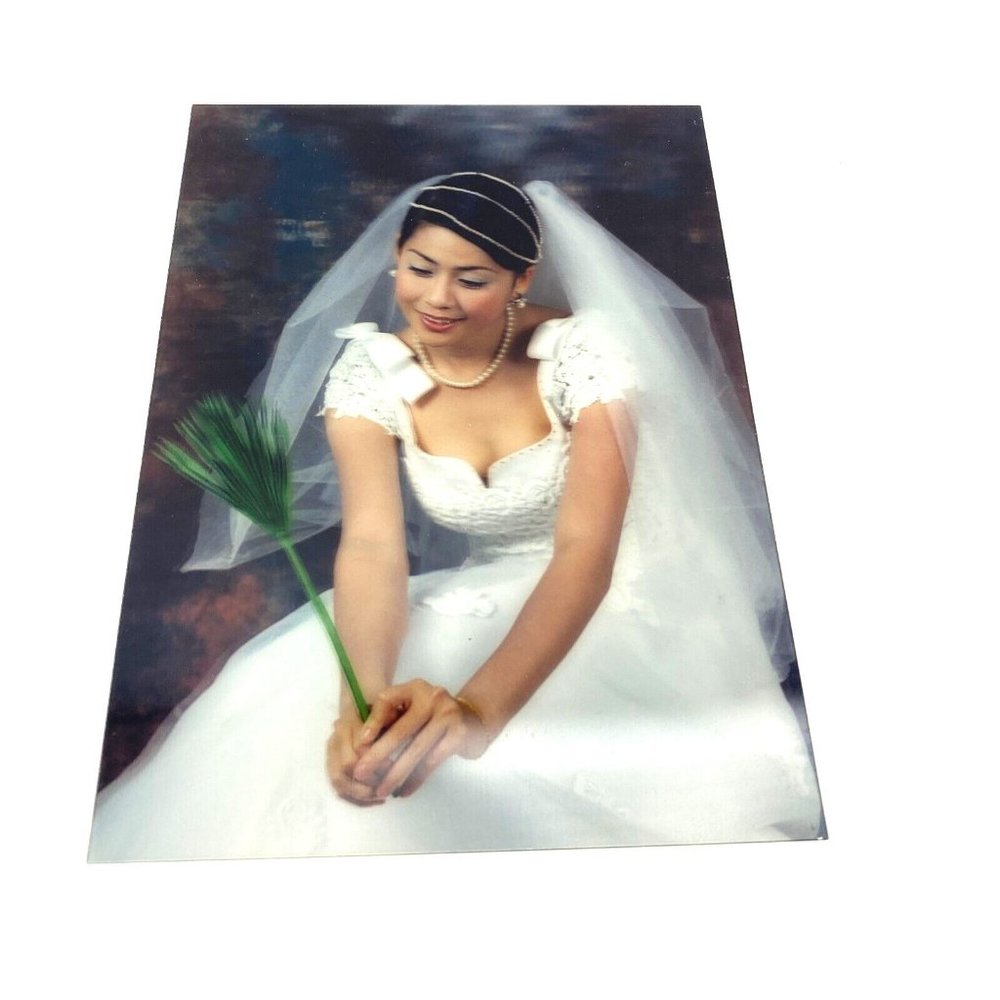 Asian Bride Wedding 3-D Art Photo Photograph 5" x 7" Demo Print Lenticular 3D